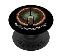 Reading Between The Rings Tree Ring Nature Art PopSockets PopGrip Adhésif