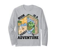 Reading Book is a Ticket to Adventure - Rat de bibliothèque Avid Reader Manche Longue