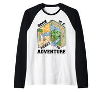 Reading Book is a Ticket to Adventure - Rat de bibliothèque Avid Reader Manche Raglan