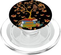 Reading Books Under Falling Leaves Happy Fall Yall Autumn PopSockets PopGrip pour MagSafe