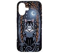 Reading Cat Moonlight Books Étui de Nuit pour Amoureux des Chats Coque pour iPhone 17