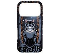 Reading Cat Moonlight Books Étui de Nuit pour Amoureux des Chats Coque pour iPhone 17 Pro