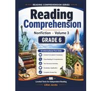 Reading Comprehension Workbook, Nonfiction Passages Grade 6 Vol 3: 15 Homeschool ELA Practice Worksheets with Answer Key
