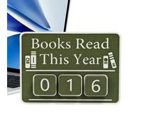 Reading Counter Sign, Books Read This Year Desk Ornament, Bookworm Accessories for Library Room Desk Nook, Club Readers Teachers Students Women Writers, Home and Office Reading Display