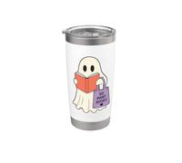 Reading Ghost So Many Books Cute Bookworm Reader Gobelet isotherme en acier inoxydable double paroi