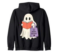 Reading Ghost So Many Books Cute Bookworm Reader Sweat à Capuche