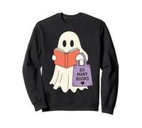 Reading Ghost So Many Books Cute Bookworm Reader Sweatshirt