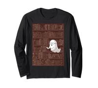 Reading Ghost - Spooky Library Halloween Tee Manche Longue