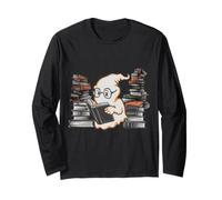 Reading Ghost - Spooky Library Halloween Tee Manche Longue