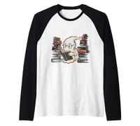 Reading Ghost - Spooky Library Halloween Tee Manche Raglan