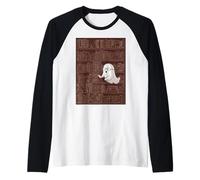 Reading Ghost - Spooky Library Halloween Tee Manche Raglan