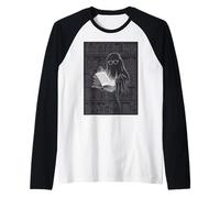 Reading Ghost - Spooky Library Halloween Tee Manche Raglan