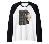 Reading Ghost - Spooky Library Halloween Tee Manche Raglan
