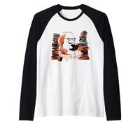 Reading Ghost - Spooky Library Halloween Tee Manche Raglan