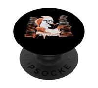 Reading Ghost - Spooky Library Halloween Tee PopSockets PopGrip Adhésif