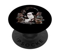 Reading Ghost - Spooky Library Halloween Tee PopSockets PopGrip Adhésif