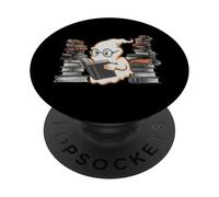 Reading Ghost - Spooky Library Halloween Tee PopSockets PopGrip Adhésif