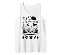 Reading Helps Your Mind Bloom Rat de bibliothèque Design littéraire Débardeur