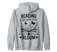 Reading Helps Your Mind Bloom Rat de bibliothèque Design littéraire Sweat à Capuche