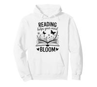 Reading Helps Your Mind Bloom Rat de bibliothèque Design littéraire Sweat à Capuche