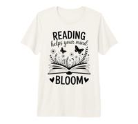Reading Helps Your Mind Bloom Rat de bibliothèque Design littéraire T-Shirt Haut de Gamme
