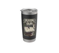 Reading In The Dark Witchy Halloween Occulte Goth Design Gobelet isotherme en acier inoxydable double paroi