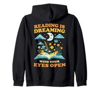 Reading is Dreaming with Eyes Open Book Reader Livre Nerd Sweat à Capuche