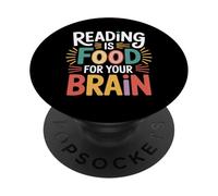 Reading is Food for Your Brain Lecteur Hobby BIBLAIRE |- PopSockets PopGrip Adhésif