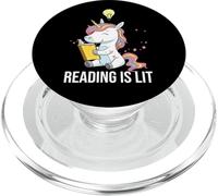 Reading is Lit Unicorn Library, Professeur d'anglais, Amateur de Livres PopSockets PopGrip pour MagSafe