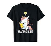 Reading is Lit Unicorn Library, Professeur d'anglais, Amateur de Livres T-Shirt