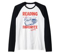 Reading is My Favorite Sport Book Lover Bookish Reader Manche Raglan
