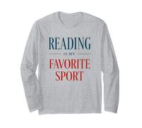 Reading is My Favorite Sport Funny Book Lover Citation Design Manche Longue