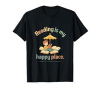Reading Is My Happy Place Motif livre arc-en-ciel pastel T-Shirt