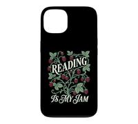Reading is My Jam Art Botanical Strawberry Art Funny Book Lover Coque pour iPhone 13