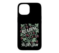 Reading is My Jam Art Botanical Strawberry Art Funny Book Lover Coque pour iPhone 15