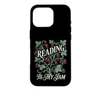 Reading is My Jam Art Botanical Strawberry Art Funny Book Lover Coque pour iPhone 16 Pro