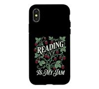 Reading is My Jam Art Botanical Strawberry Art Funny Book Lover Coque pour iPhone X/XS