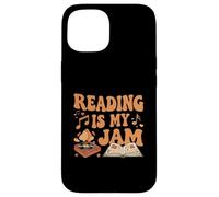 Reading is My Jam Book Lover Groovy Music Notes Retro Coque pour iPhone 15