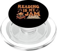 Reading is My Jam Book Lover Groovy Music Notes Retro PopSockets PopGrip pour MagSafe