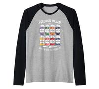 Reading is My Jam Funny Book Lover Pun Bibliothèque Rat de bibliothèque Manche Raglan