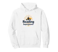 Reading is My Superpower Library Cadeau pour Amoureux de Livres Sweat à Capuche, Unisexe pour Adultes, Blanc, M