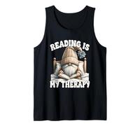 Reading is My Therapy Funny Dad Teacher GNOME for Book Lover Débardeur