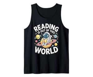 Reading is Out of This World Astronaute Planet Book Lover Débardeur
