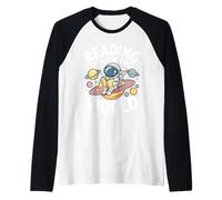 Reading is Out of This World Astronaute Planet Book Lover Manche Raglan