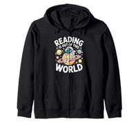 Reading is Out of This World Astronaute Planet Book Lover Sweat à Capuche