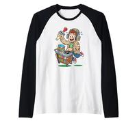 Reading Music Lover Bibliothèque DJ Bibliothèque Chariot Art Manche Raglan