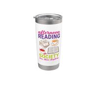 Reading Society Book Lover Afternoon Tea Bookish Reader Gobelet isotherme en acier inoxydable double paroi