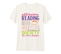 Reading Society Book Lover Afternoon Tea Bookish Reader T-Shirt Haut de Gamme