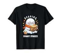 Reading Spooky Stories Petit Fantôme Lecteur Automne T-Shirt