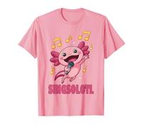 Readsolotl Kawaii Axolotl Sing Lover Cute Axolotl Rose T-Shirt